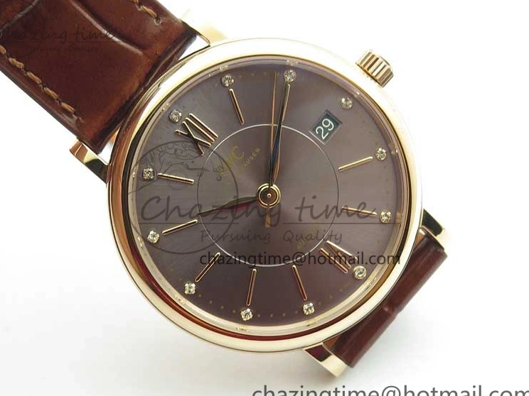 MIROTIME 0429 Portofino 37mm RG V7F 1:1 Best Edition Gray Dial on Deep Brown Leather Strap A SunProtective 7090